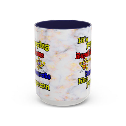 popping like popcorn - Accent Mug (white marble)