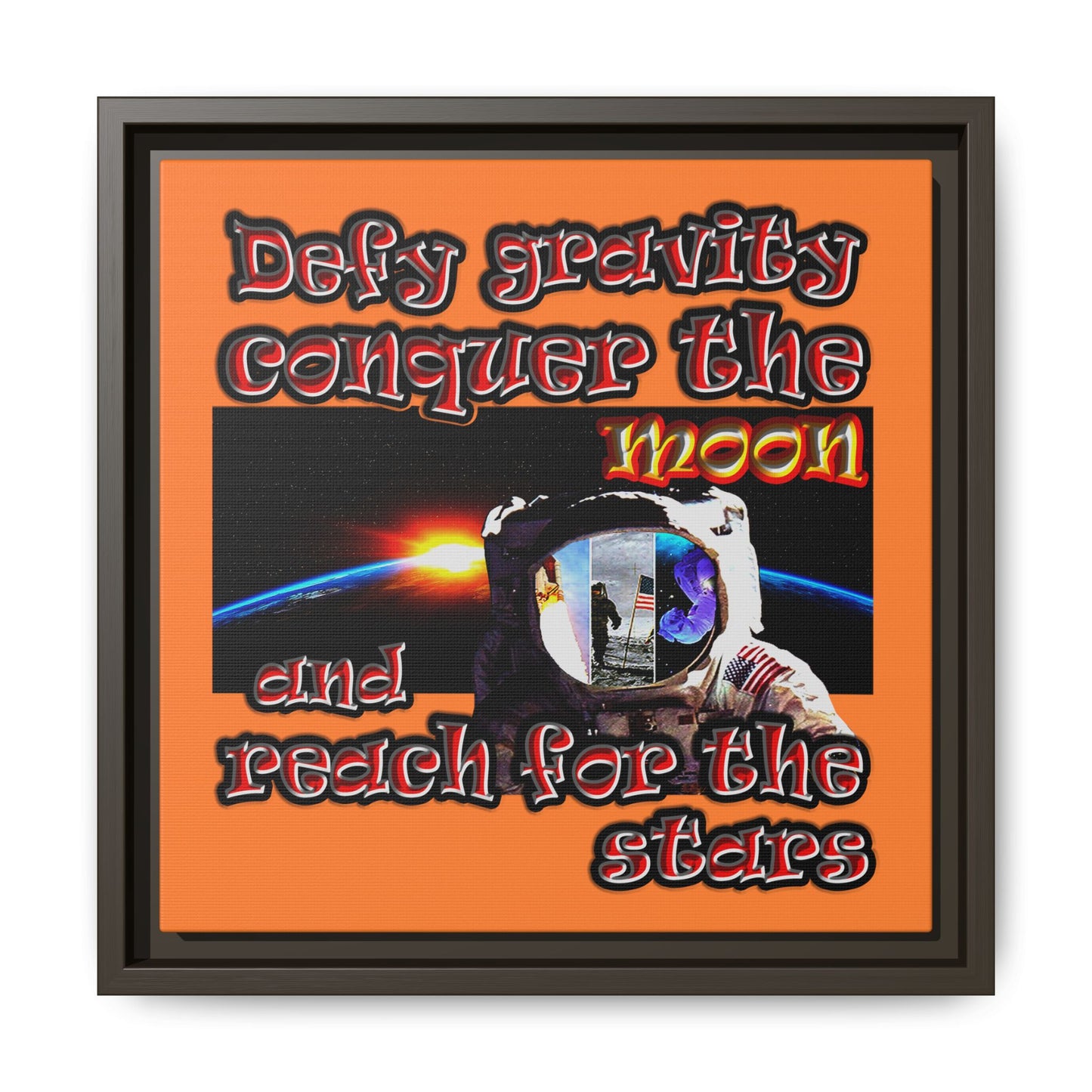 defy conquer reach - framed canvas art (crusta)