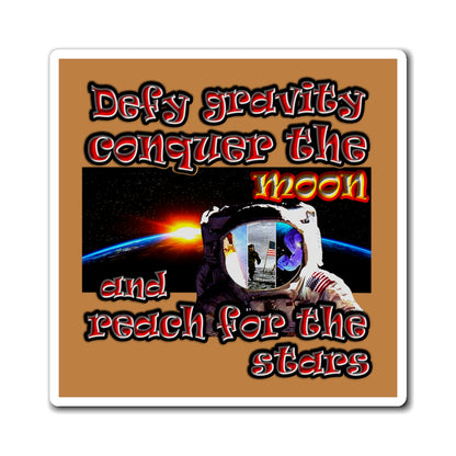 defy conquer reach - Magnets - (light brown)