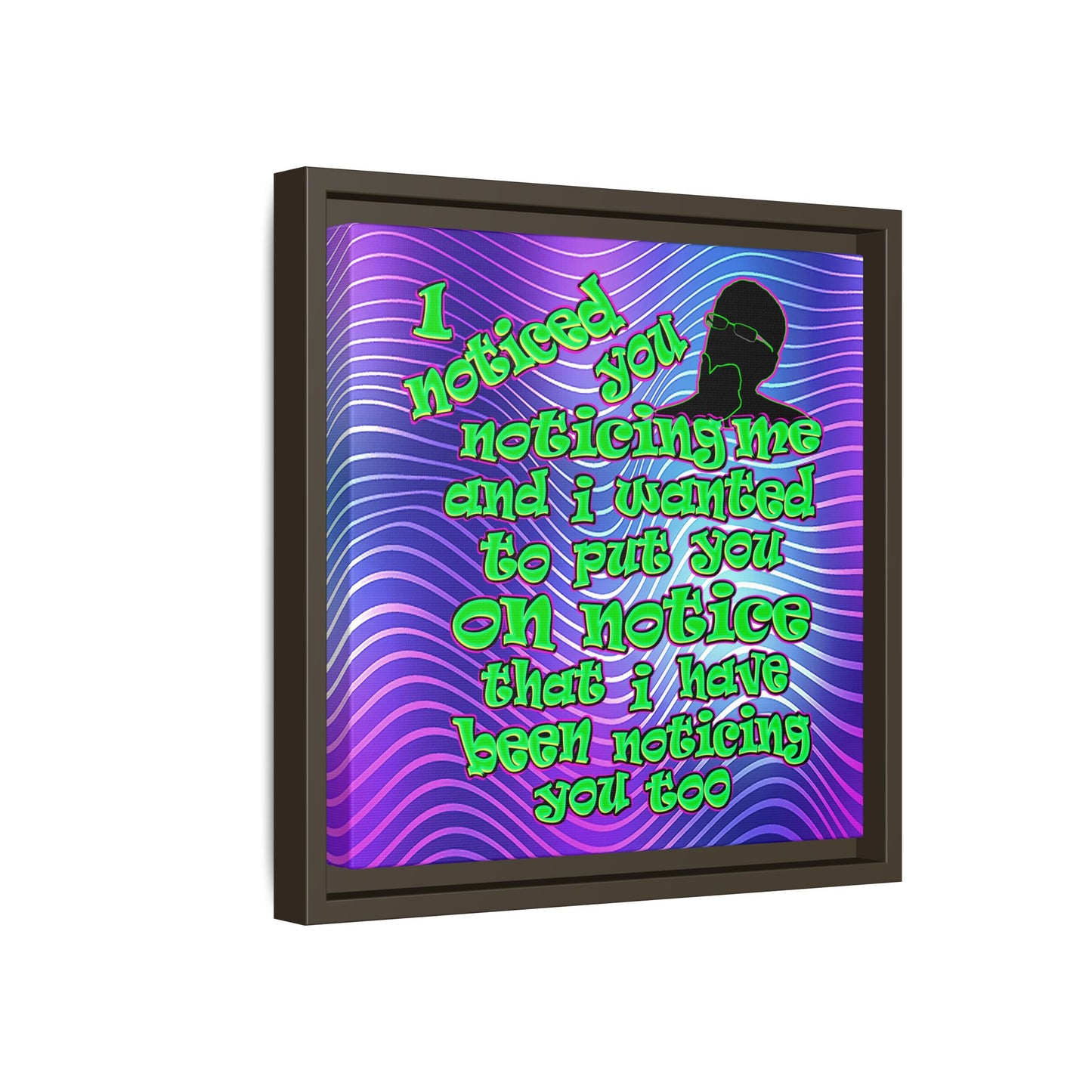 noticed you noticing - framed canvas art (purple wave)