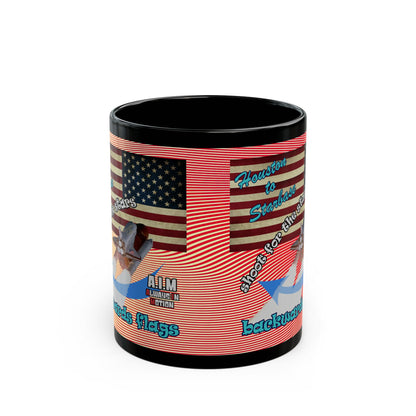 shoot for the stars - Black Mug (yellow-orange wave)