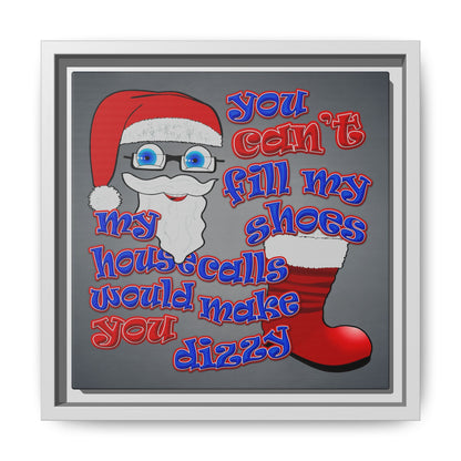 santa's shoes - framed canvas art (grey-light grey)