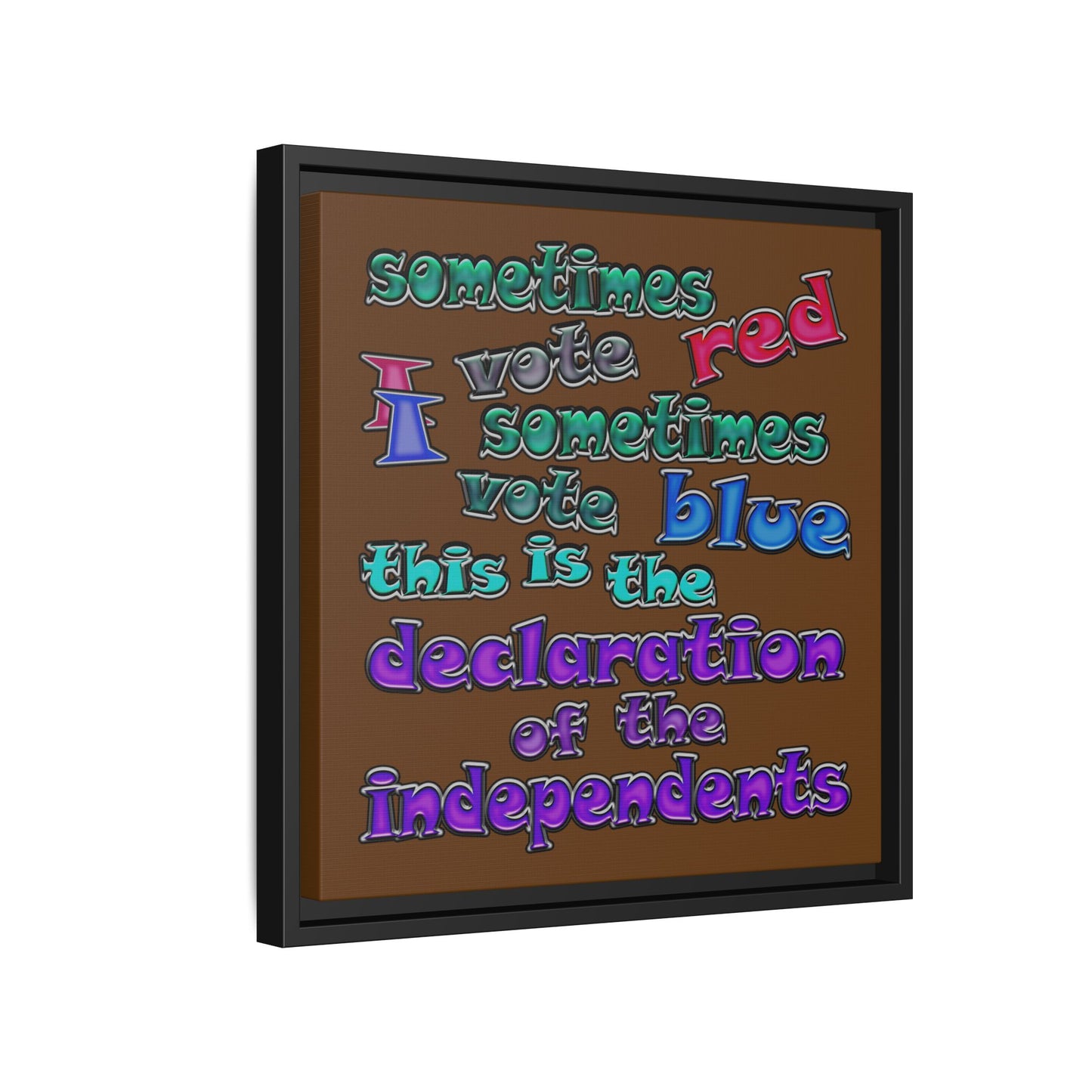 declaration of the independents - framed canvas art (brown)