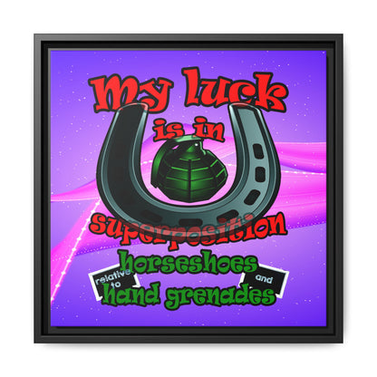 my luck - framed canvas art (purple-pink wave)