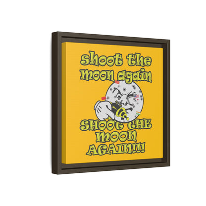 shoot the moon again - framed canvas art (yellow)
