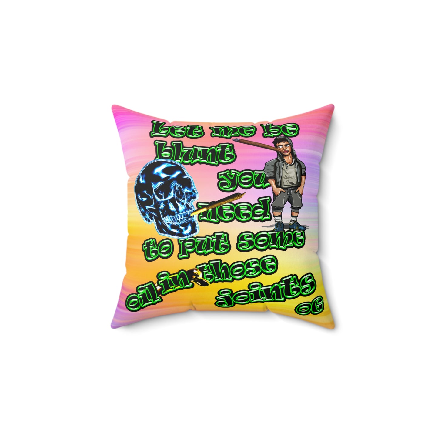 og - Spun Polyester Square Pillow - (color blur)