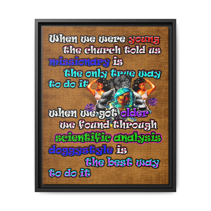 doggystyle - framed canvas art (brown papyrus)