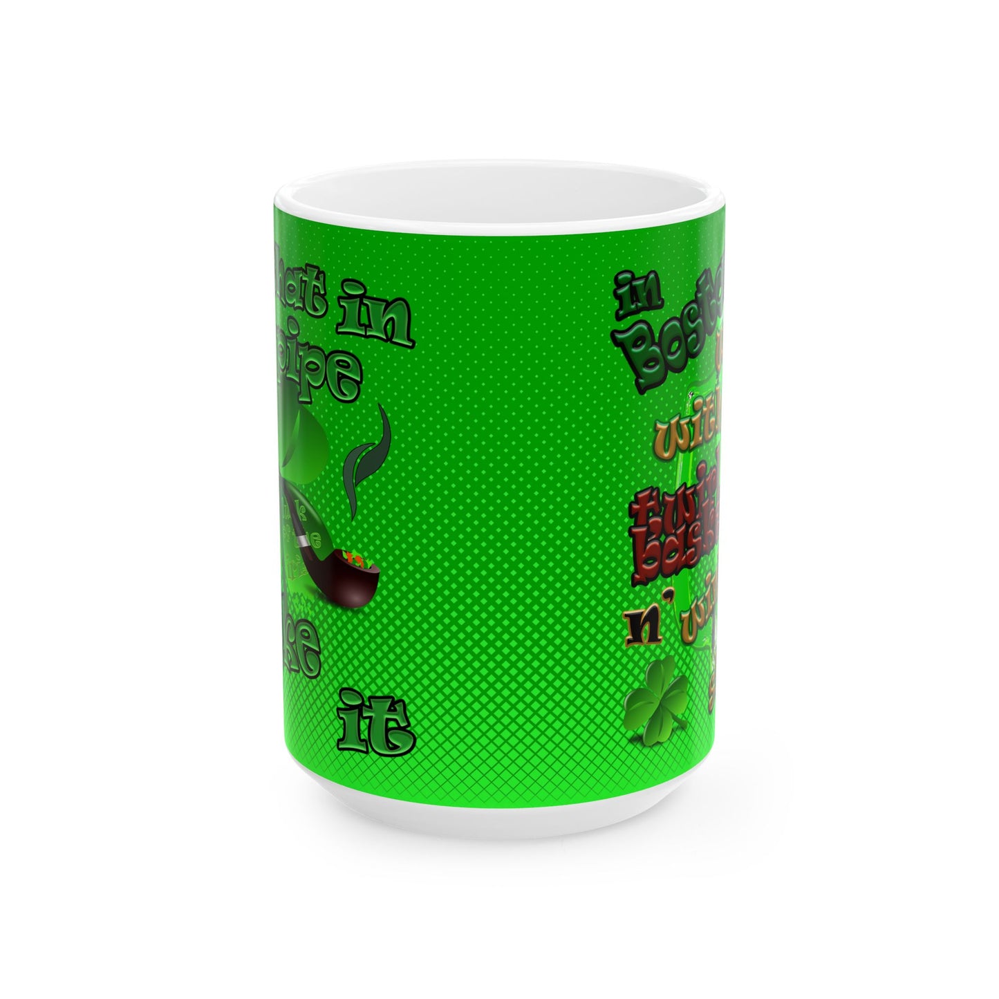 celtics logo - White Mug (logo green)