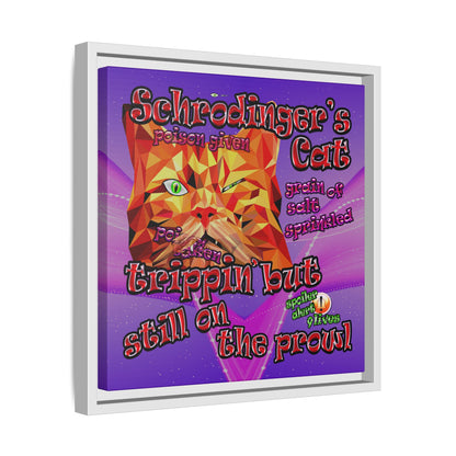 schrodinger's cat - framed canvas art (purple-pink wave)