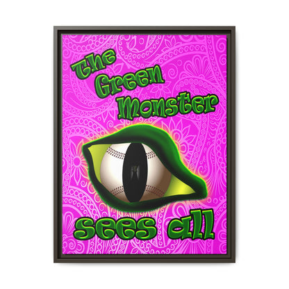 green monster - framed canvas art (pink swirl)