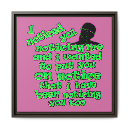 noticed you noticing - framed canvas art (light pink)