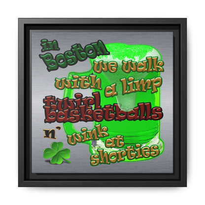 celtics logo - framed canvas art (brushed nickel)