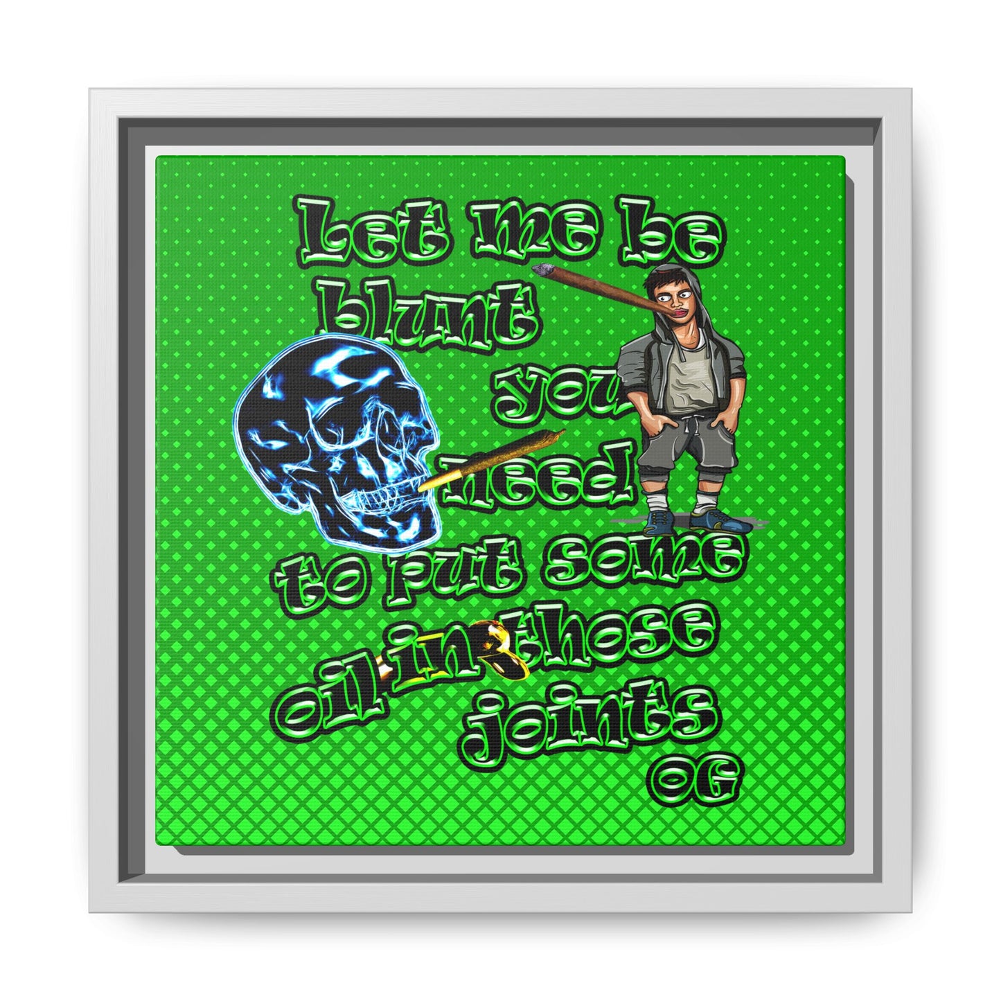 og - framed canvas art (logo green)