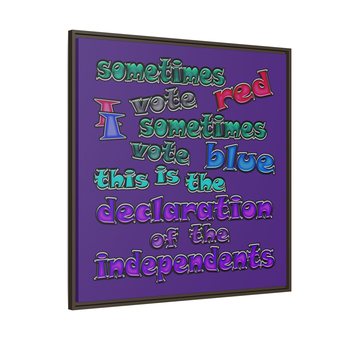 declaration of the independents - framed canvas art (purple)
