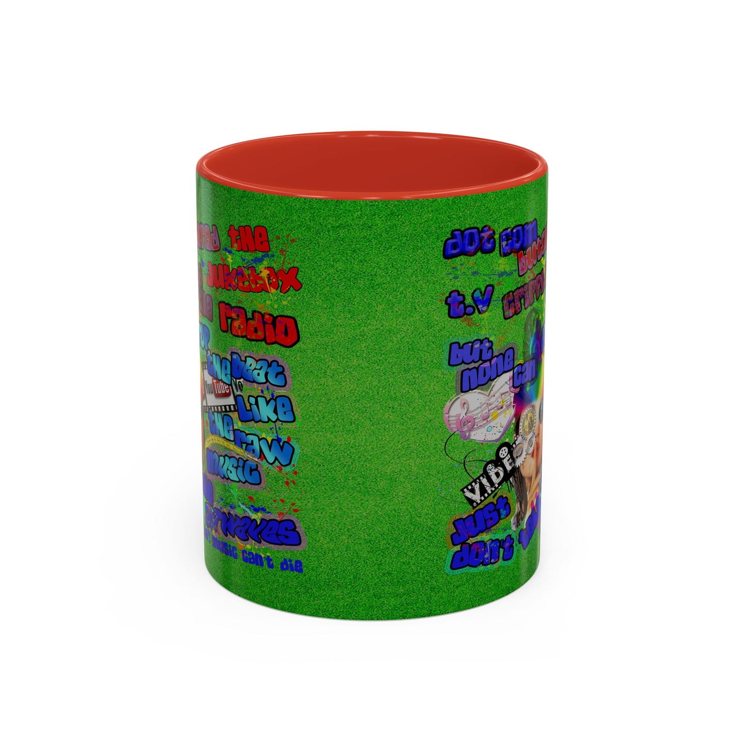 drop the beat - Accent Mug (green turf)