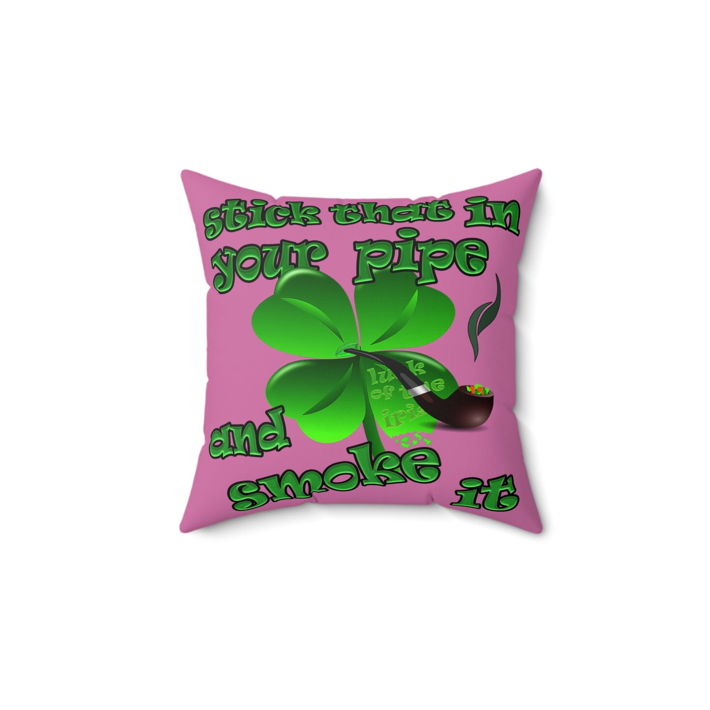 celtics logo - Spun Polyester Square Pillow - (light pink)