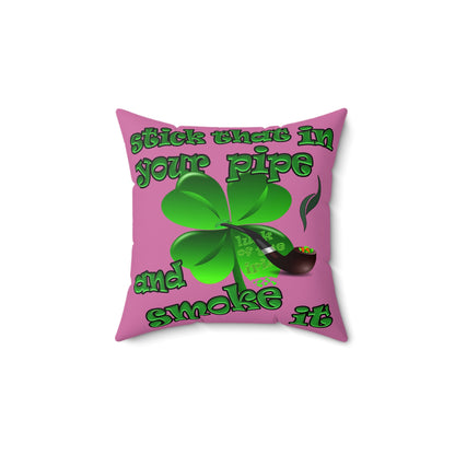 celtics logo - Spun Polyester Square Pillow - (light pink)