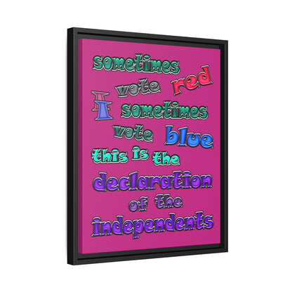 declaration of the independents - framed canvas art (pink)