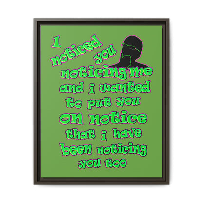 noticed you noticing - framed canvas art (green)