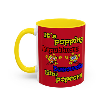 popping like popcorn - Accent Mug (dark red)