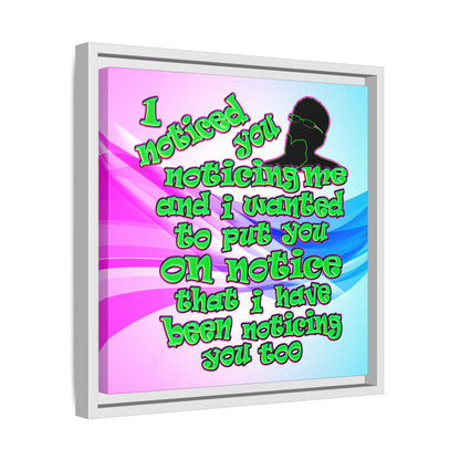 noticed you noticing - framed canvas art (light blue-pink wave)