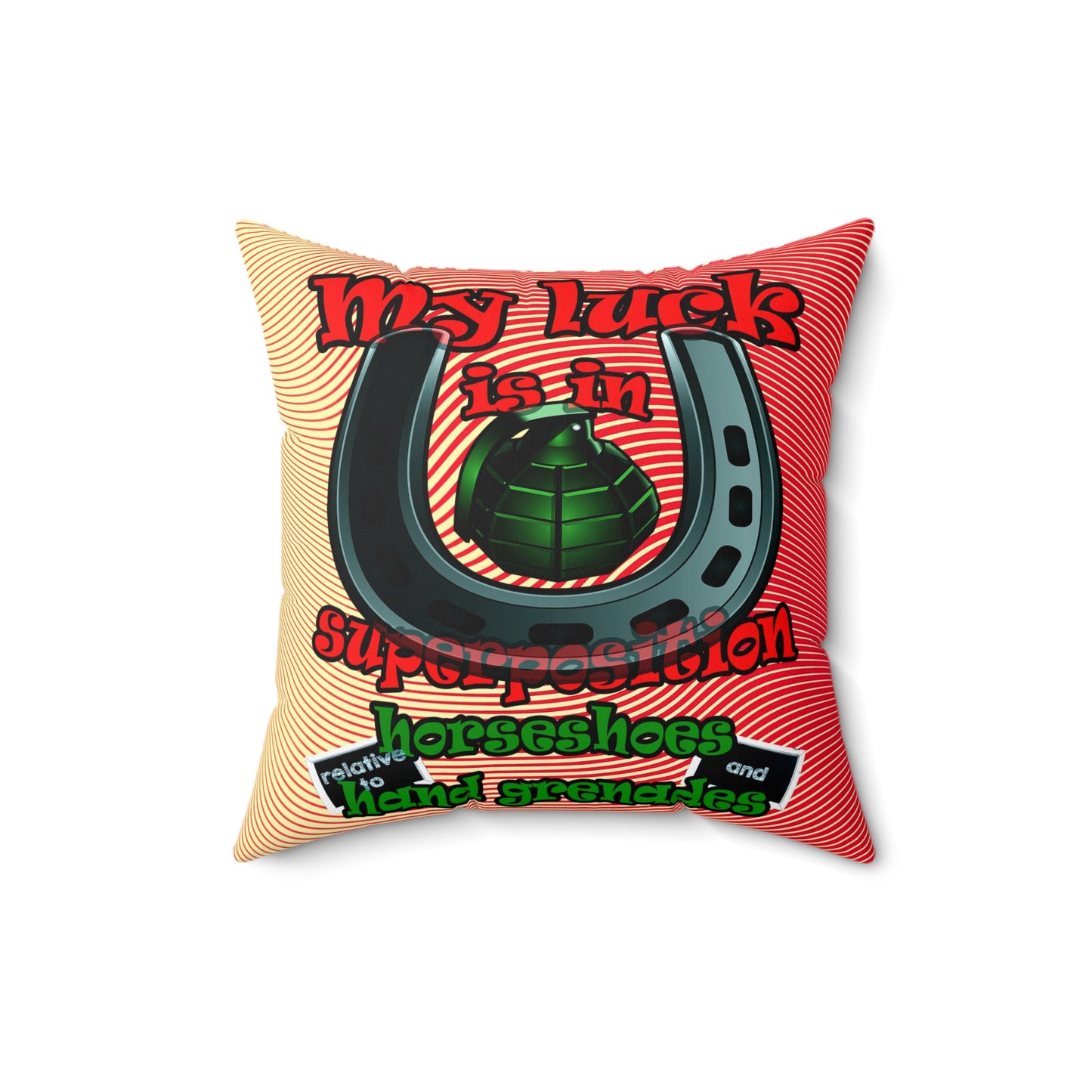my luck - Spun Polyester Square Pillow - (yellow-orange wave)