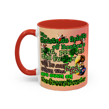 christmas spirits of boston - Accent Mug (yellow-orange wave)