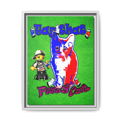 tag that - framed canvas art (green turf)