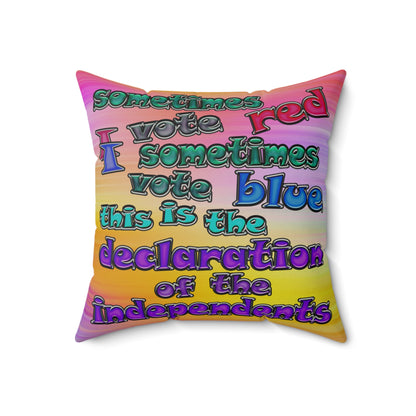 declaration of the independents - Faux Suede Square Pillow - (color blur)