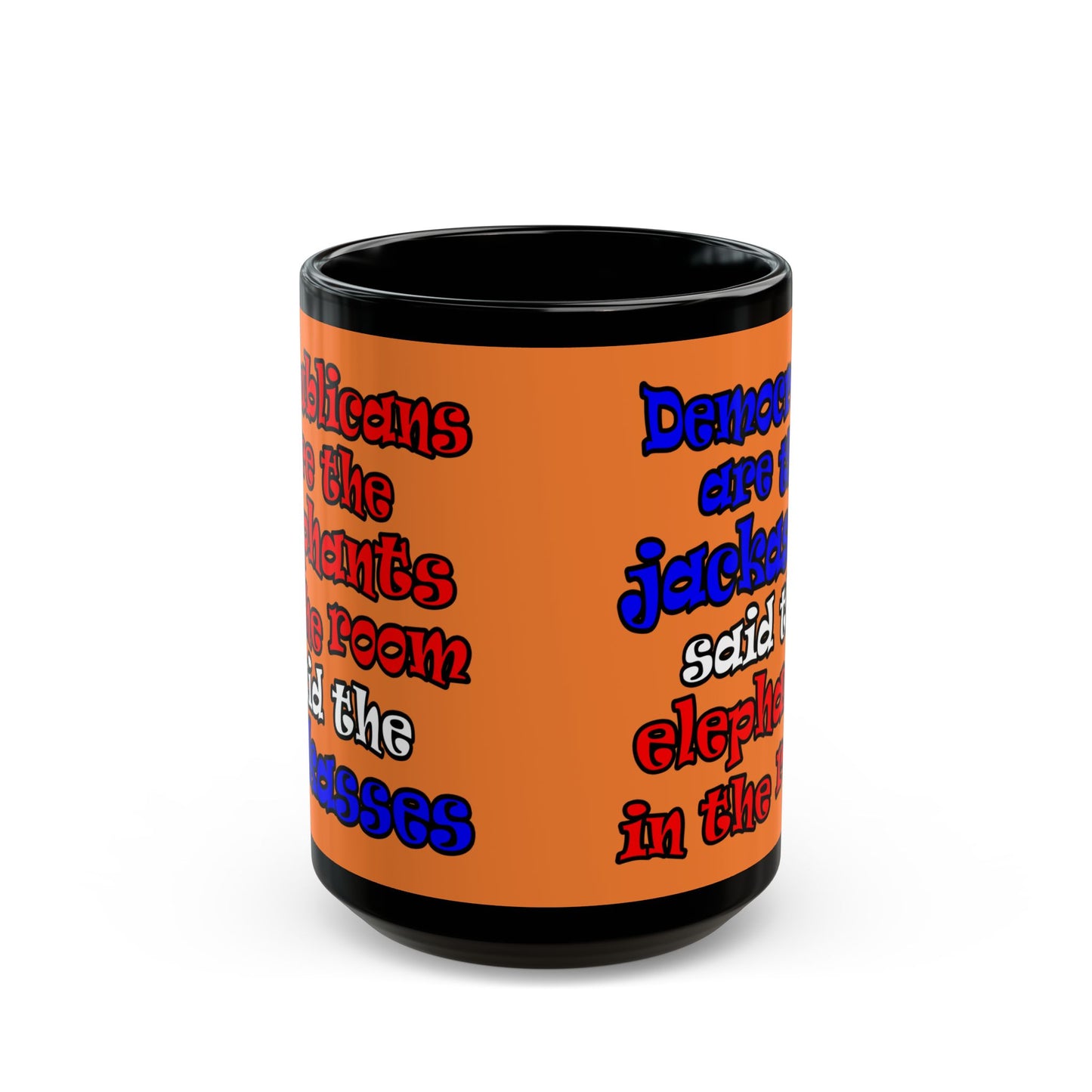 donkeys and elephants - Black Mug (crusta)