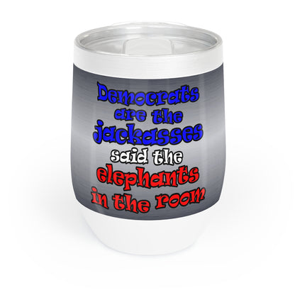 donkeys and elephants - Chill Wine Tumbler (brushed nickel)
