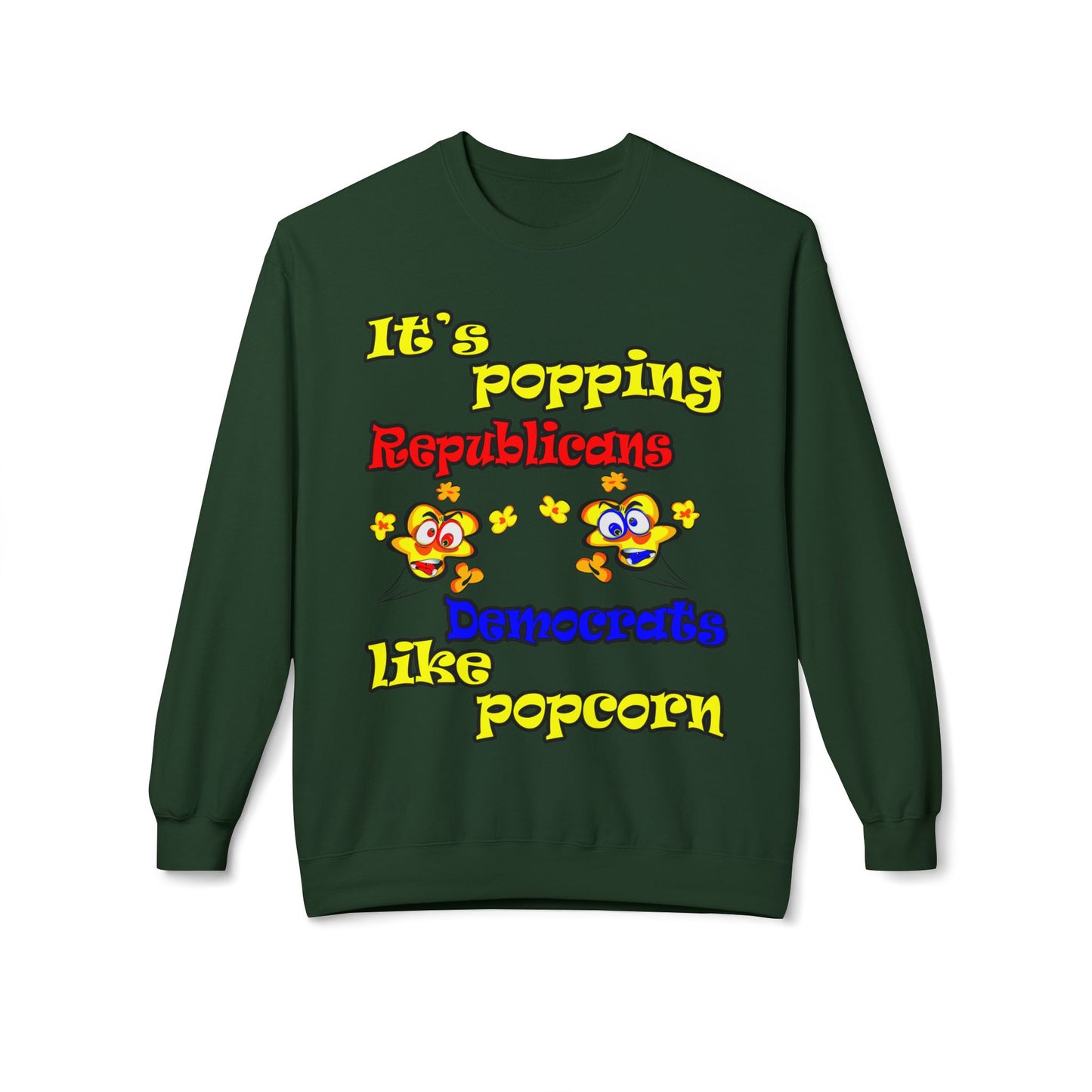 popping like popcorn - Unisex Midweight Softstyle Fleece Crewneck Sweatshirt