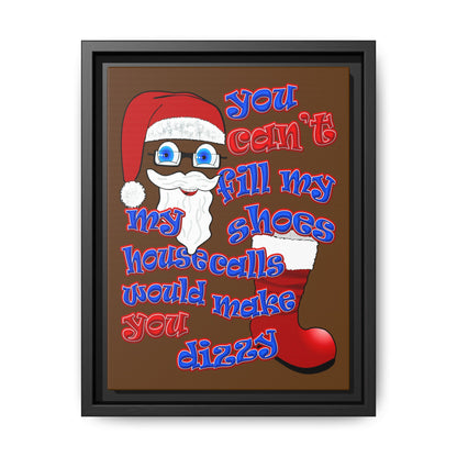 santa's shoes - framed canvas art (brown)