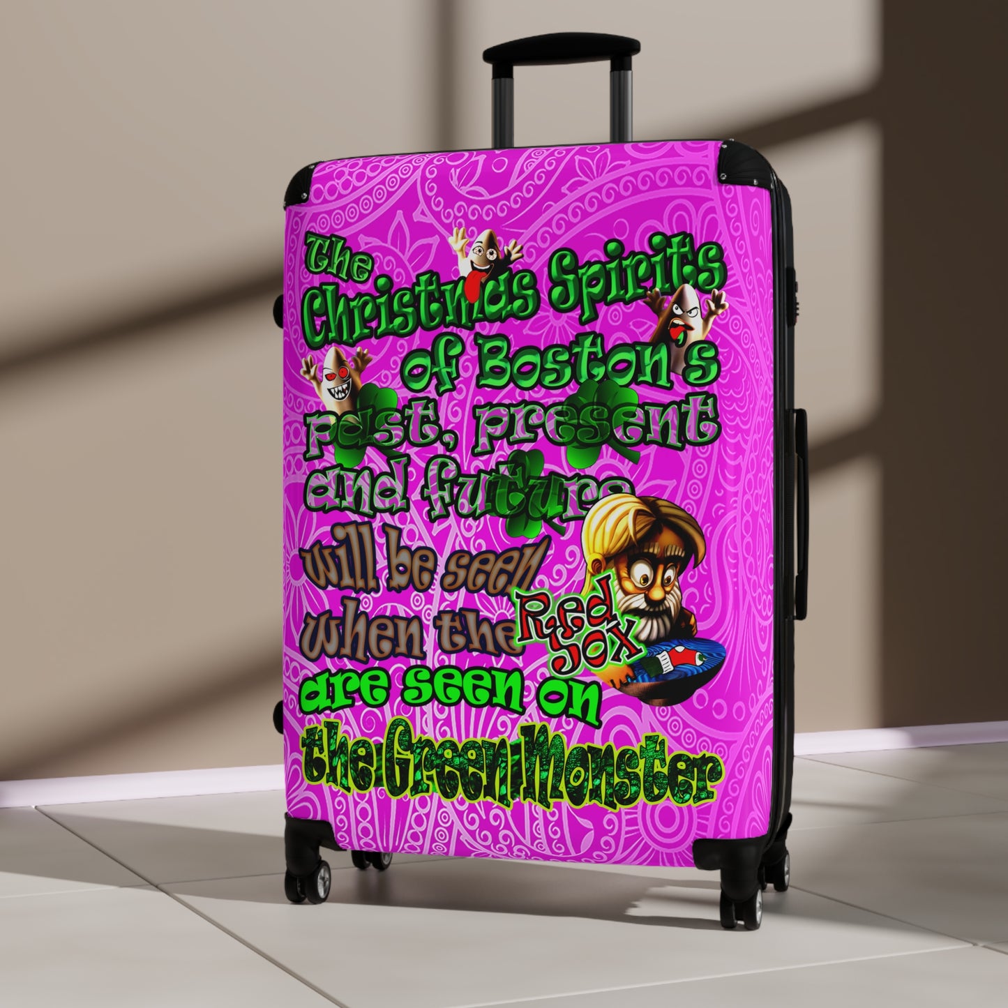 christmas spirits of boston - Suitcase (pink swirl)