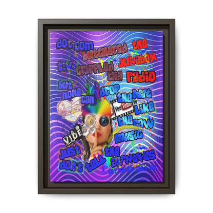 drop the beat - framed canvas art (purple wave)
