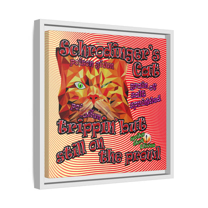 schrodinger's cat - framed canvas art (yellow-orange wave)