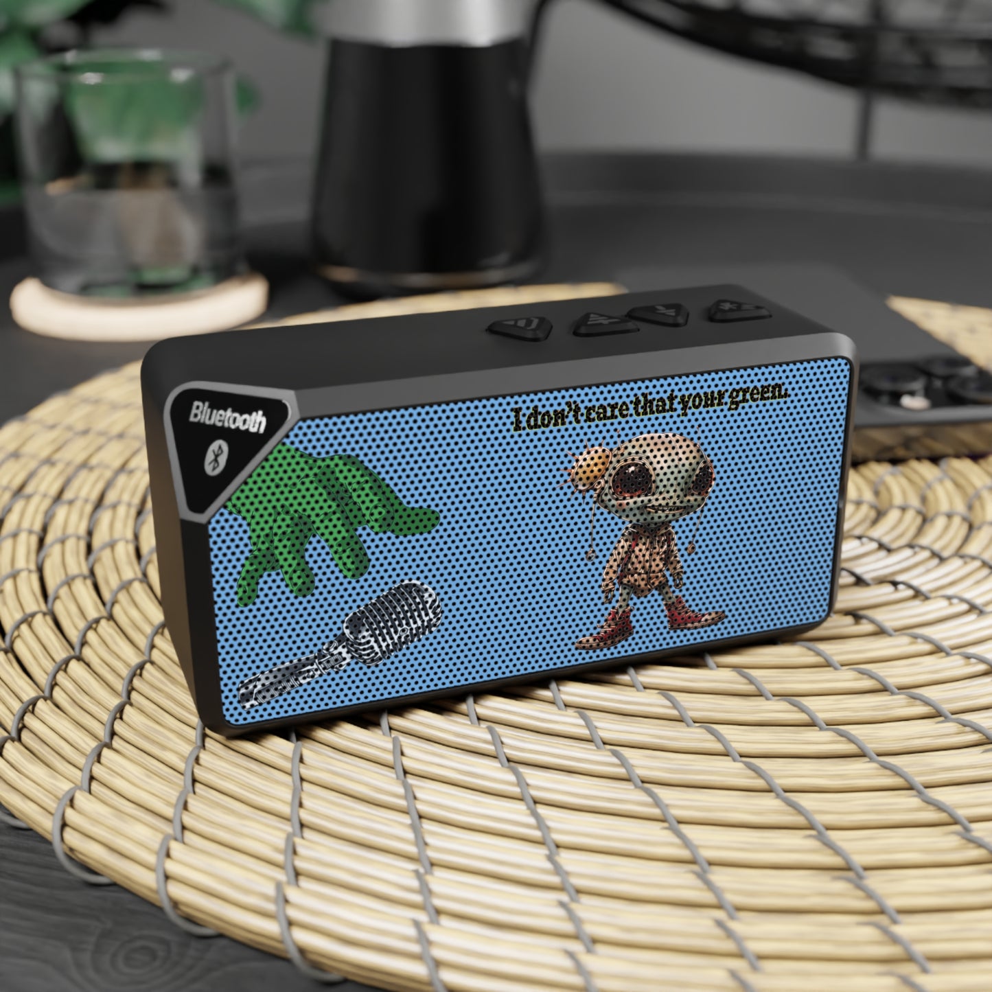I don't care that your green - Jabba Bluetooth Speaker (light blue)