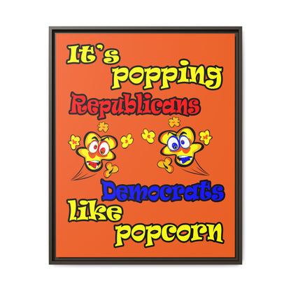 popping like popcorn - framed canvas art (orange)
