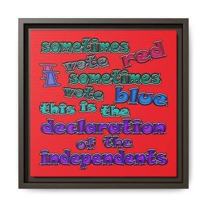 declaration of the independents - framed canvas art (red)