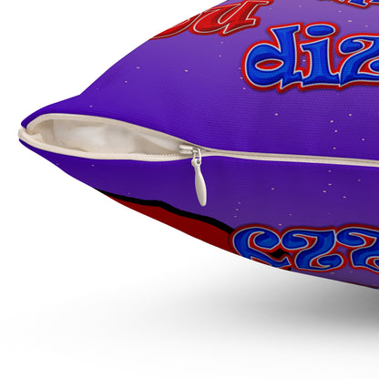 santa's shoes - Spun Polyester Square Pillow - (purple-pink wave)