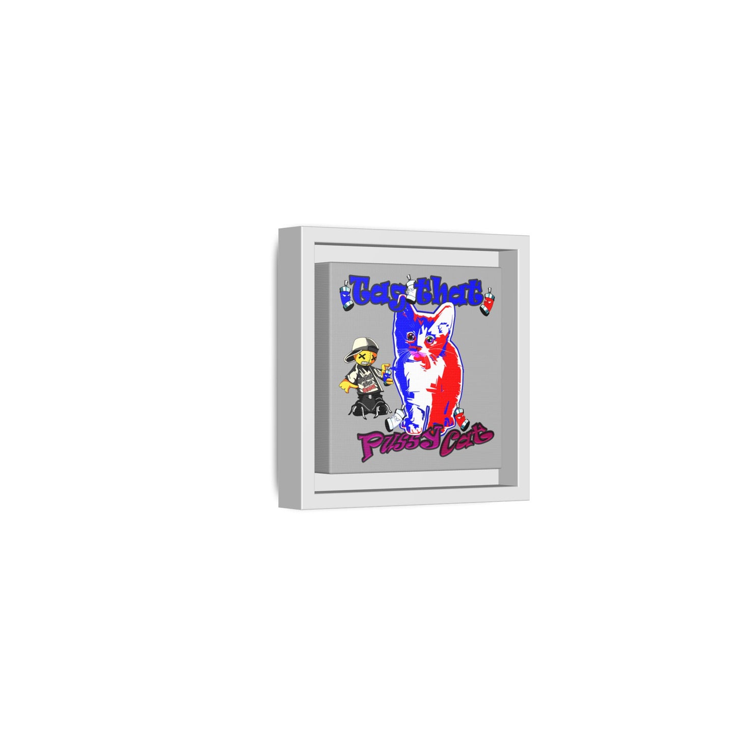 tag that - framed canvas art (light grey)