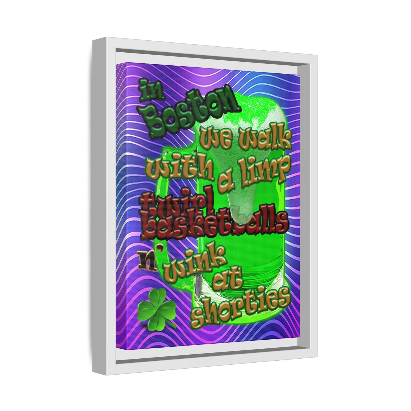 celtics logo - framed canvas art (purple wave)