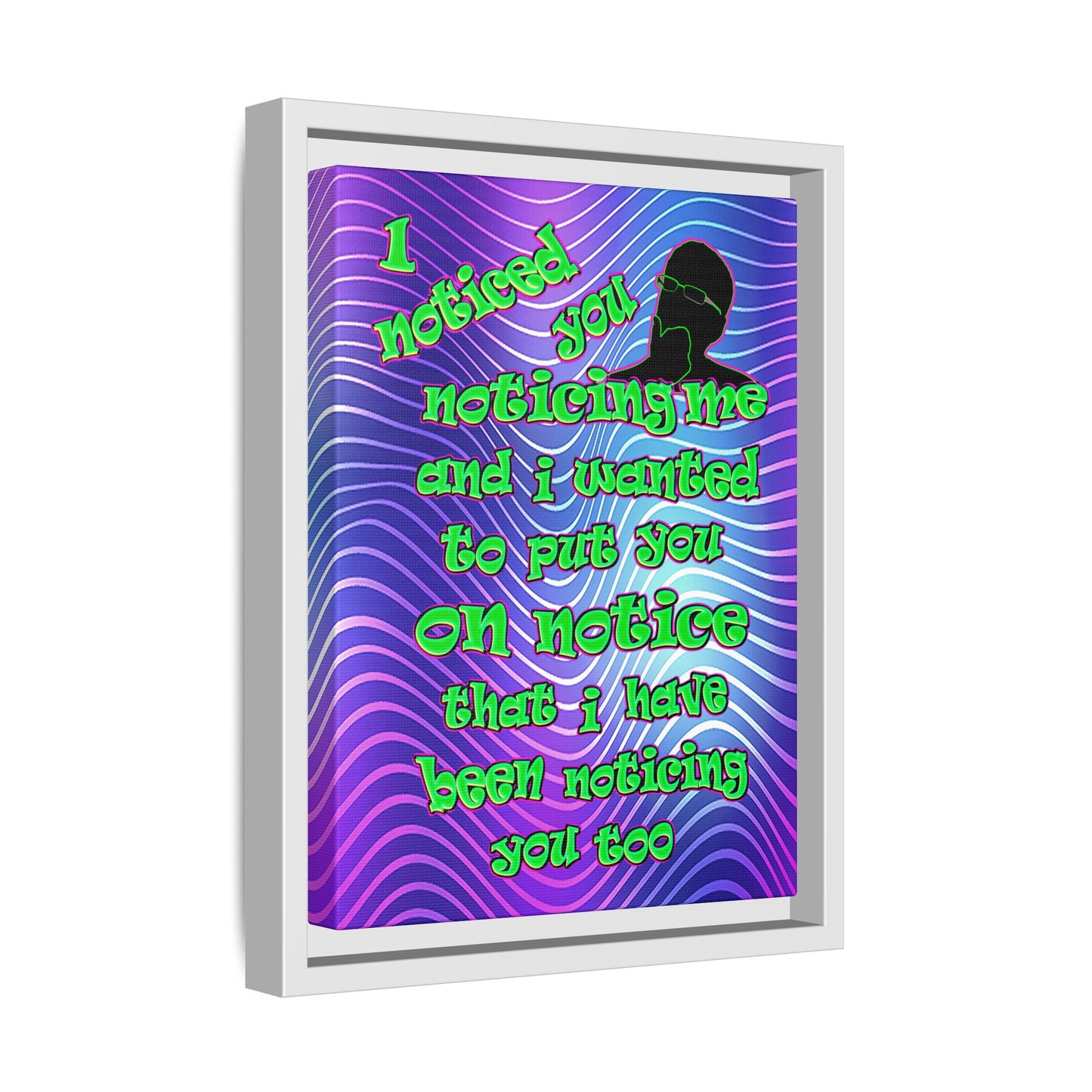 noticed you noticing - framed canvas art (purple wave)