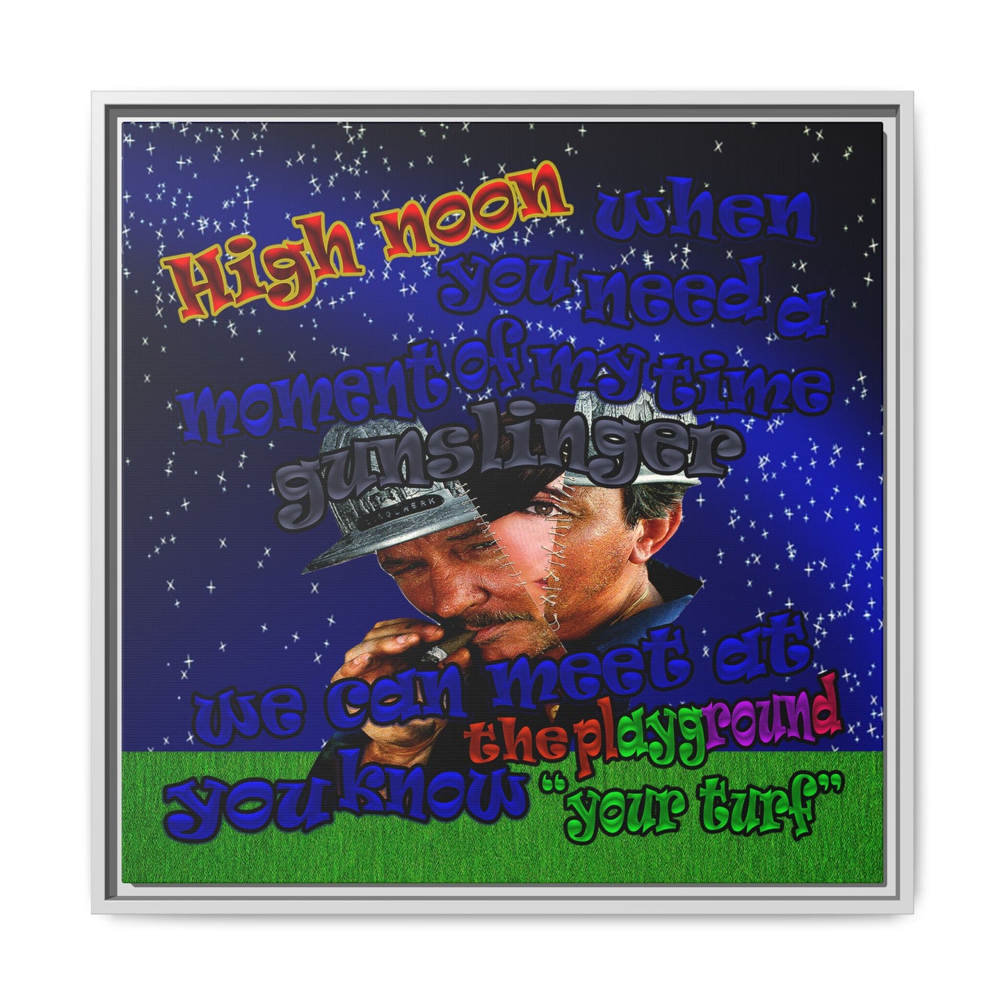 high noon - framed canvas art ('snoops' background)