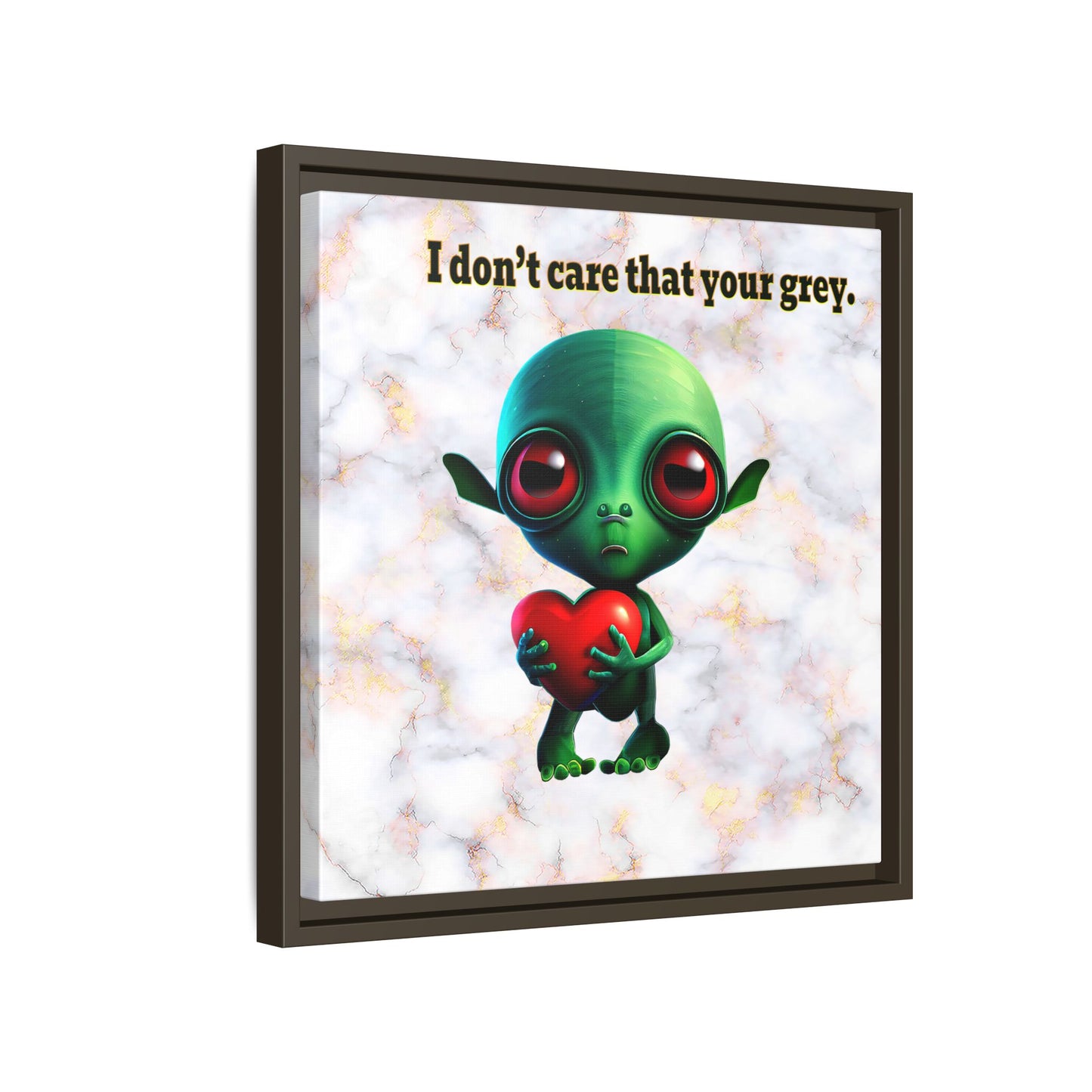 I don't care that your grey - framed canvas art (white marble)