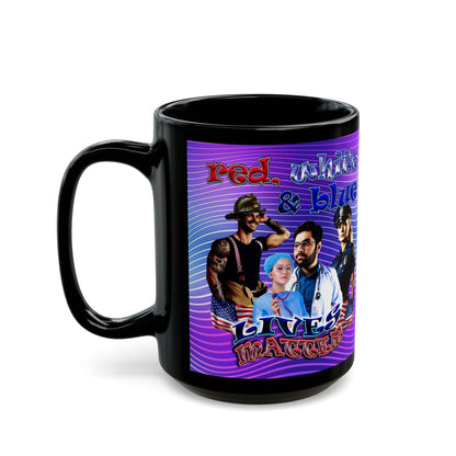 rw&b lives matter - Black Mug (purple wave)