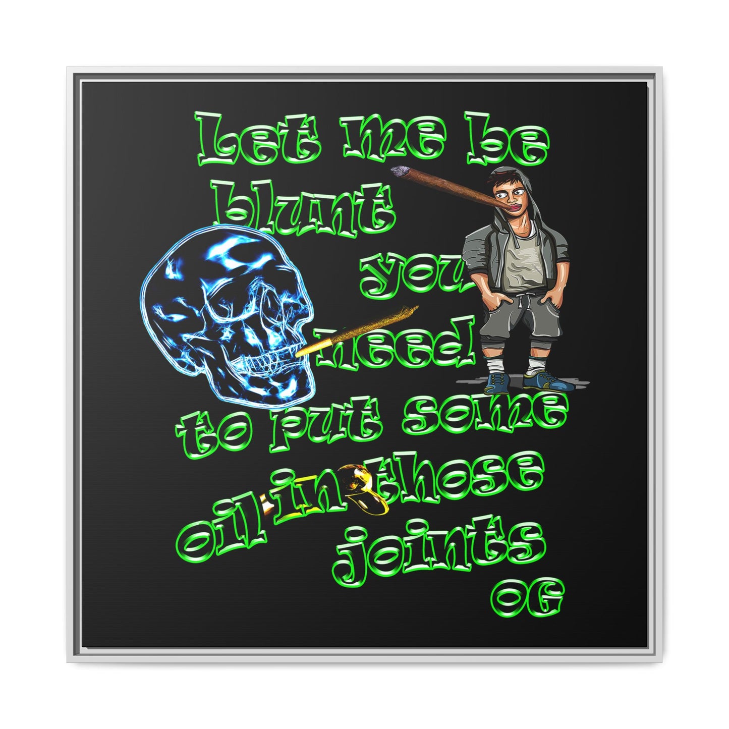 og - framed canvas art (black)