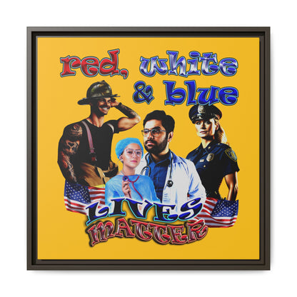 rw&b lives matter - framed canvas art (yellow)