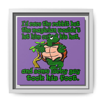 turtle race - framed canvas art (light purple)