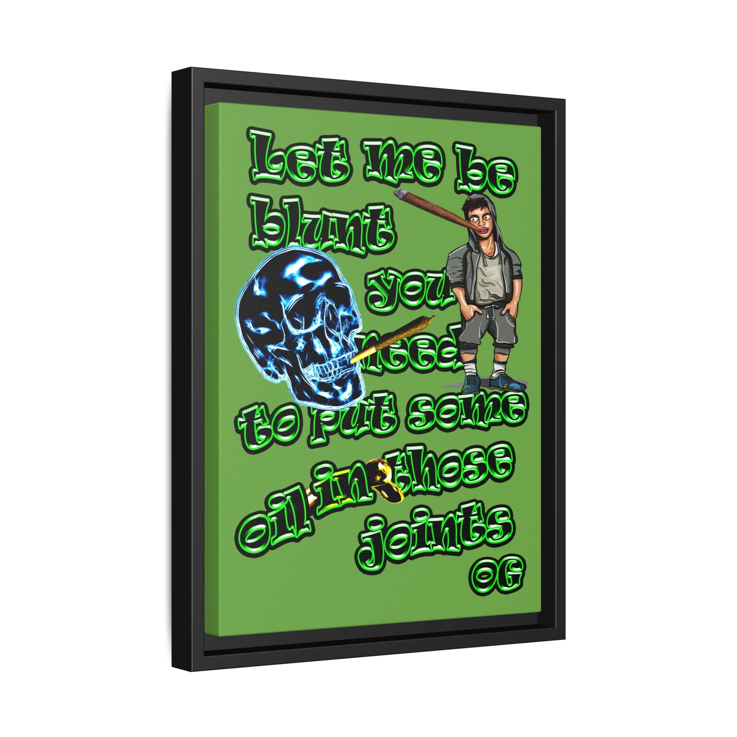 og - framed canvas art (green)